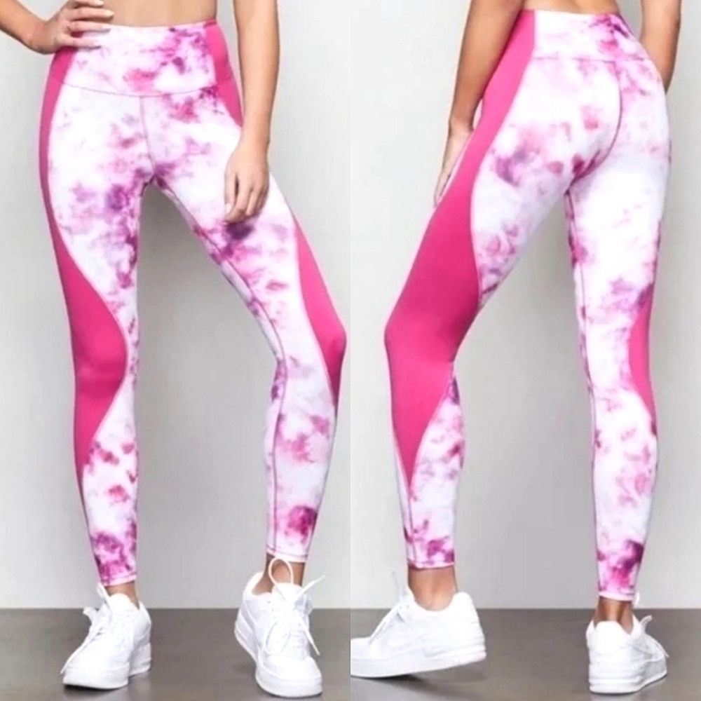 NEW GOOD AMERICAN HIGH RISE ACTIVE LEGGING IN QUARTZ TIE DYE